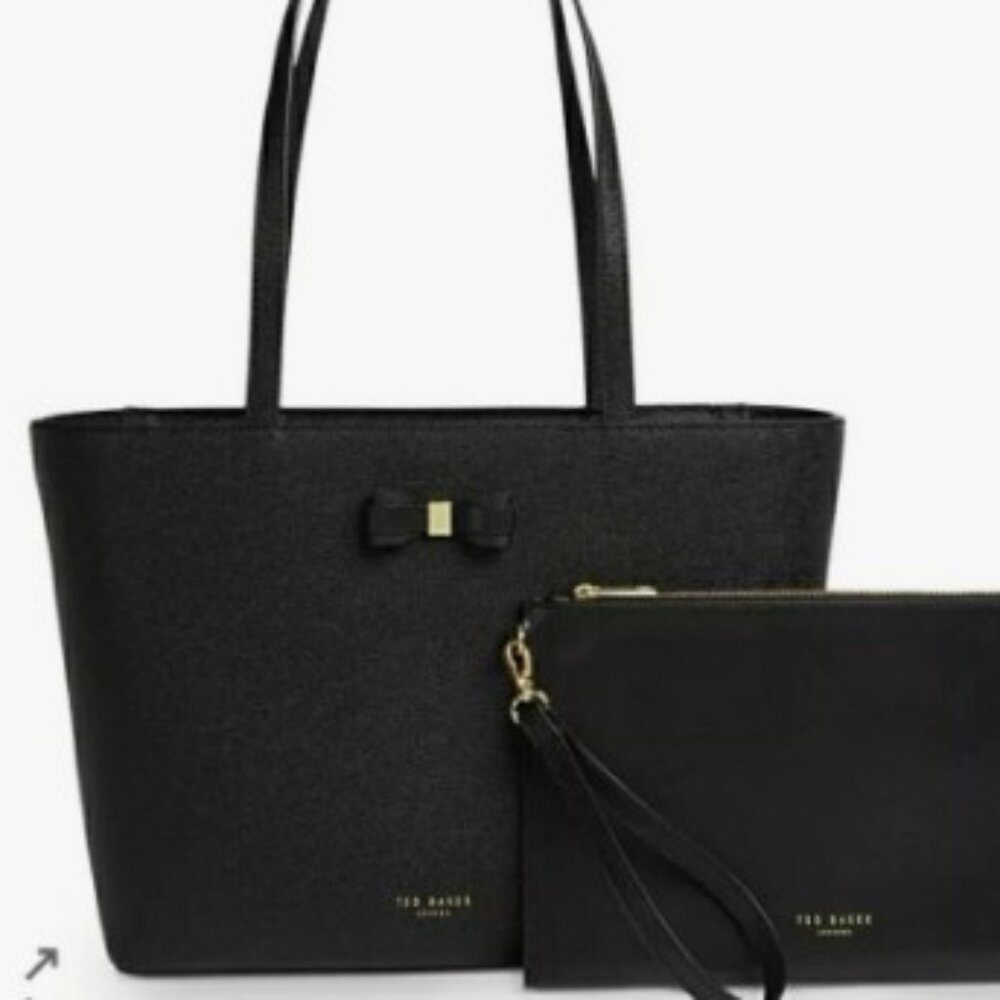 NIB Ted Baker London Iconic Deannah Bow Detail Shopper Bag Black - Dust Bag incl